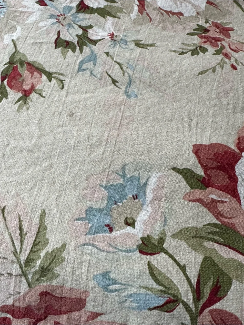 Vintage Ralph Lauren 'floral river sand' full/double flat sheet COTTAGECORE